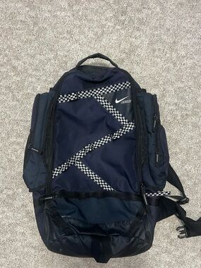 Nike Navy and Black Womens/Men's Lacrosse Backpack with Checkered Trim